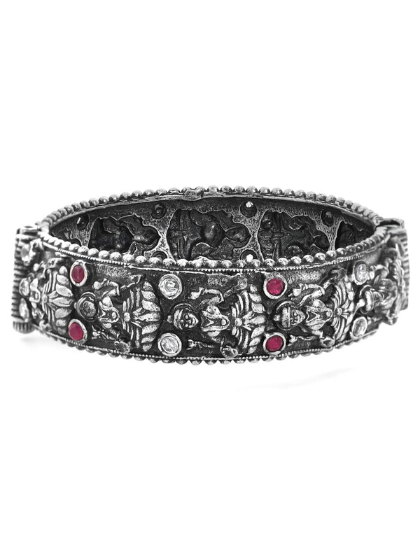 Rubans Oxidised Filigree Silver Plated Handcrafted Durga Bracelet