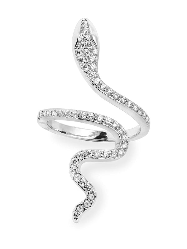 TOKYO TALKIES X Rubans Silver Plated Handcrafted Zircon Stone Snake Shape Rings