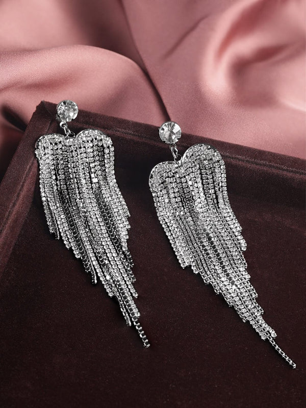 Rubans Voguish Gilded Elegance Zircon Drop Earrings