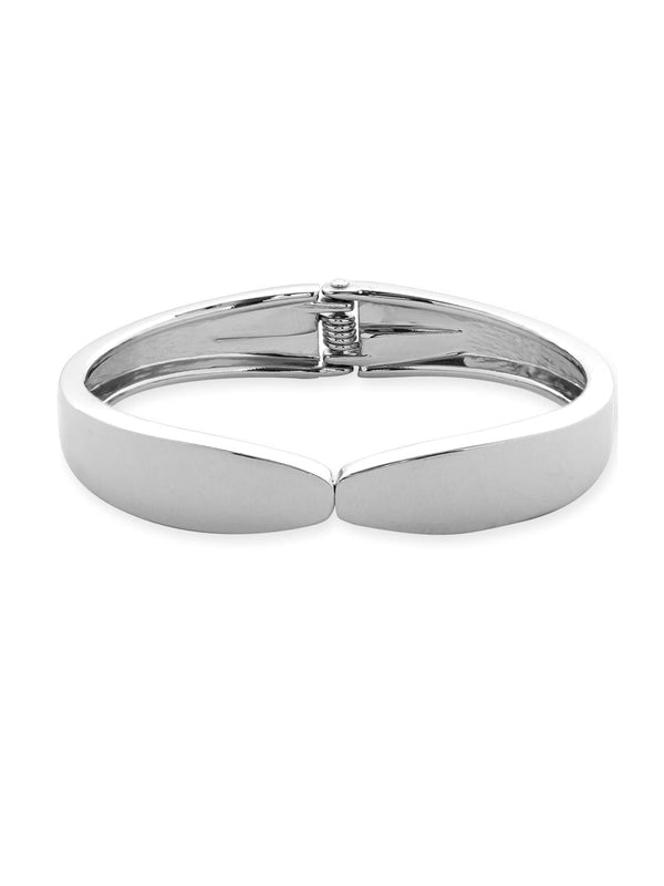 Rubans Voguish Rhodium-Plated Bangle-Style Bracelet