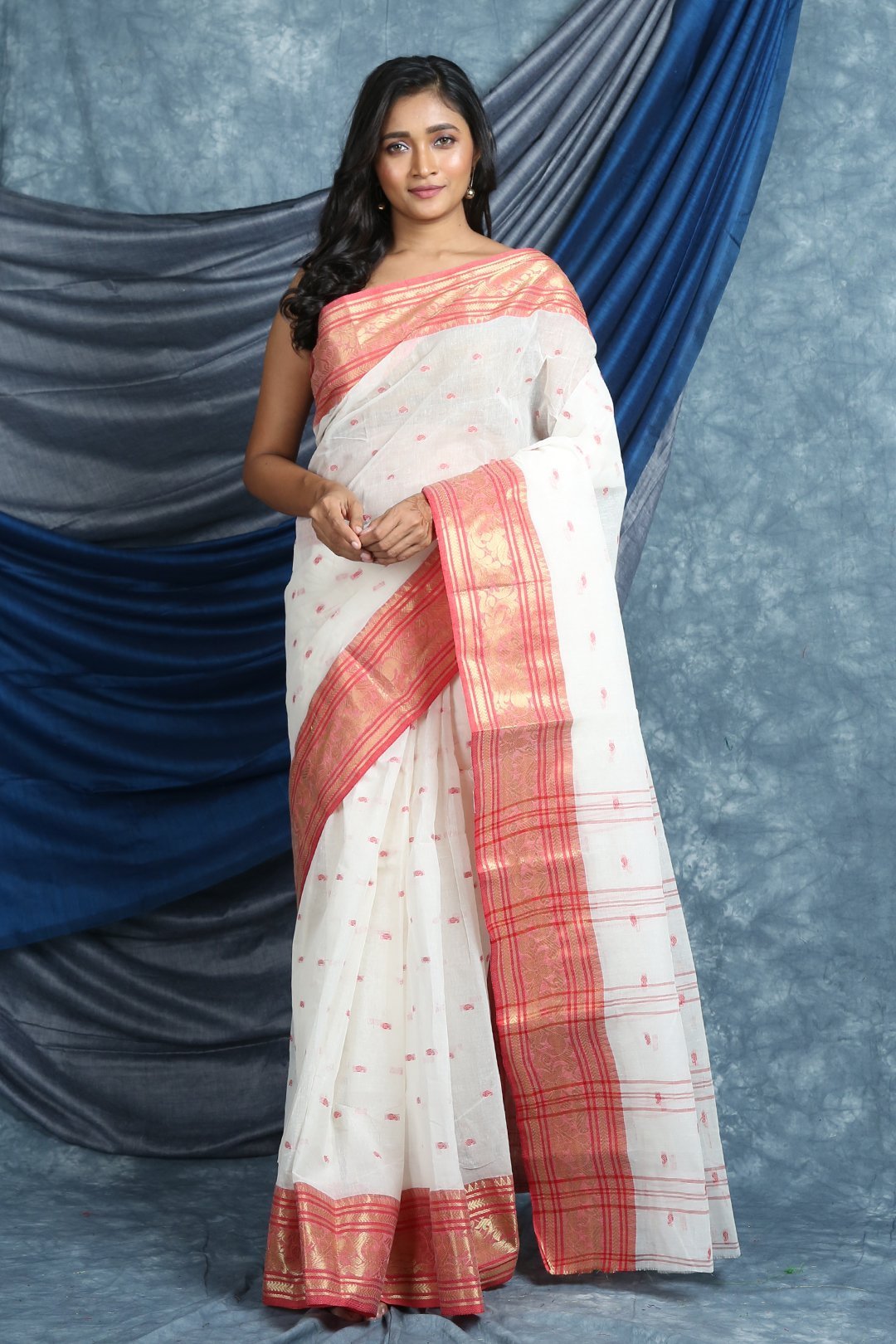 Women's Handwoven Cotton Tant Saree - Arhi