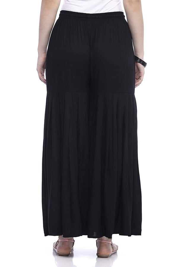 Women's Reyon Cotton Black Palazzo Mfp008 - Moeza