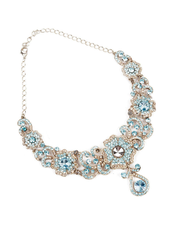 Women's Sparkling Blue Choker Neck Piece - Odette