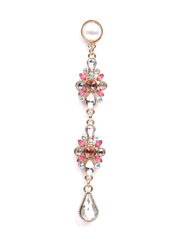 Women's Stunning Crystal Drop Pink Earrings - Odette