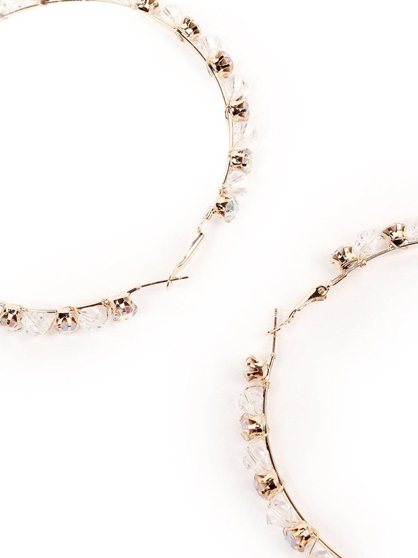 Women's Stunning Crystal Gold-Tone Hoops - Odette