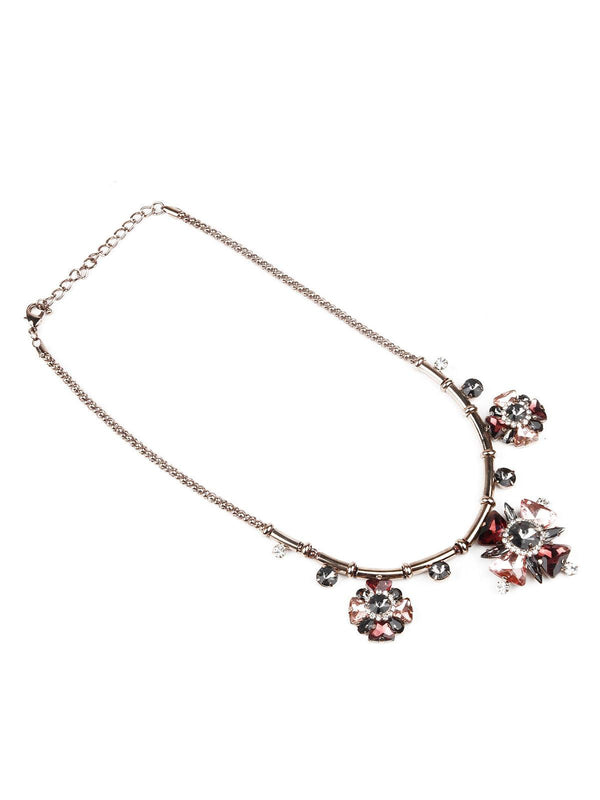 Women's Stylish Bronze And Wine Neckpiece - Odette