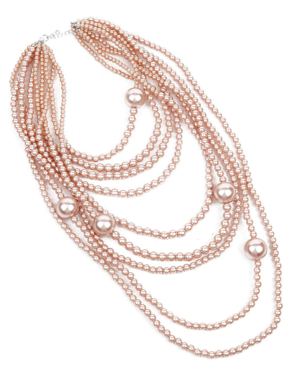 Women's Stylish Faux Pearl Long Neck Piece - Odette