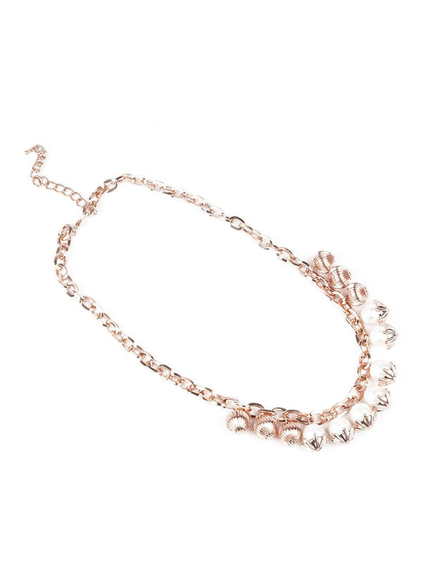 Women's Stylish White And Gold Neckpiece - Odette