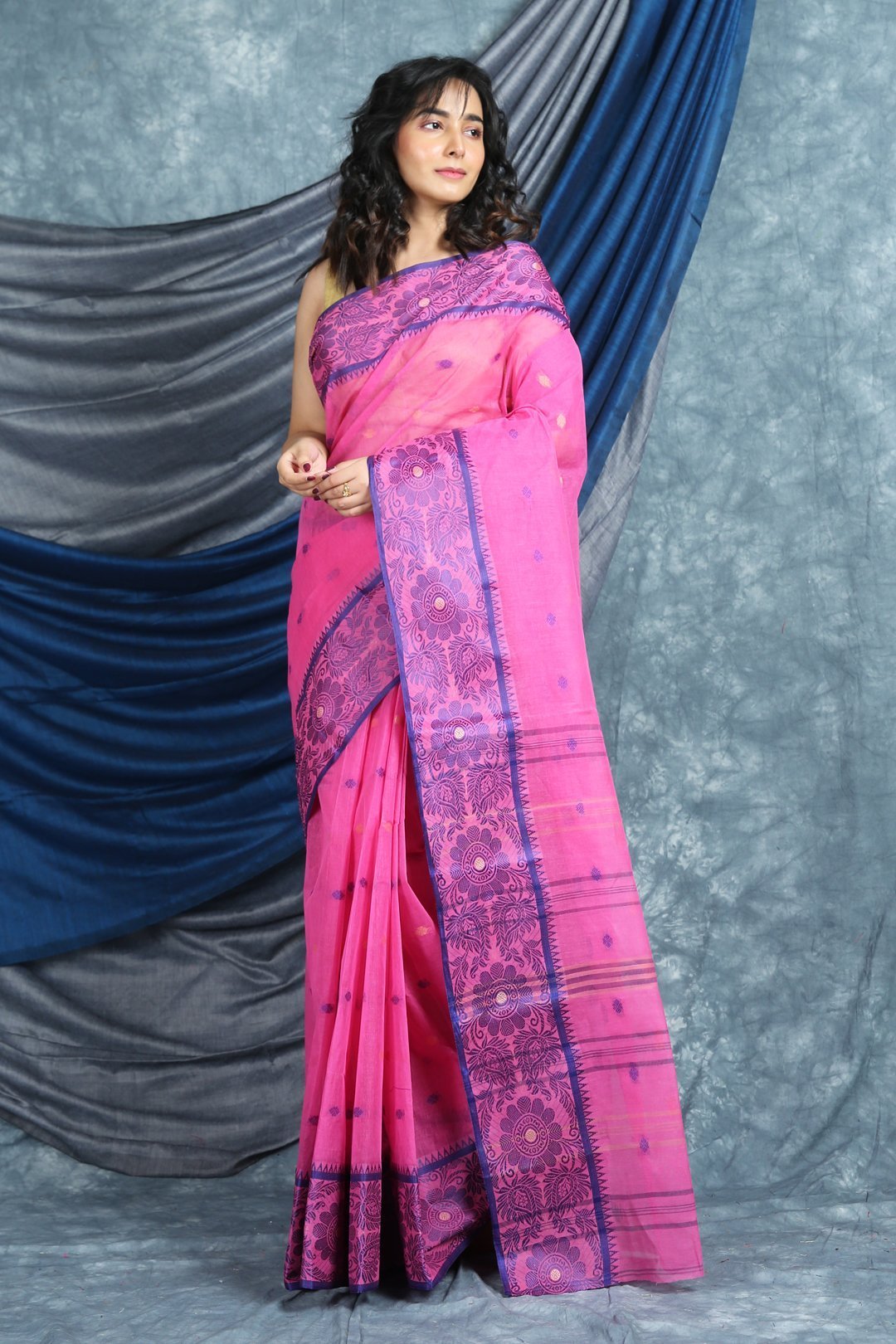 Women's Handwoven Cotton Tant Saree - Arhi