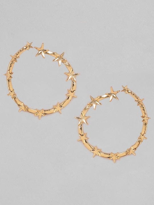 TOKYO TALKIES X Rubans Gold-Plated Handcrafted Circular Hoop Earrings