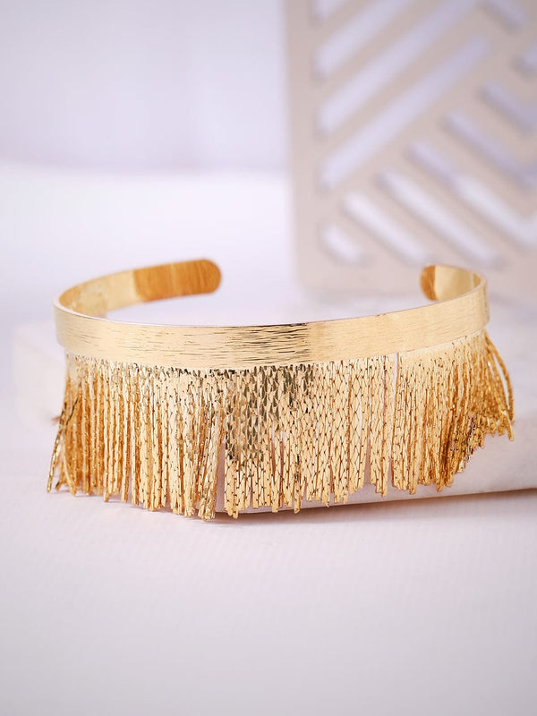 Tokyo Talkies X Rubans Gold Toned Handcrafted Tassel Bracelet