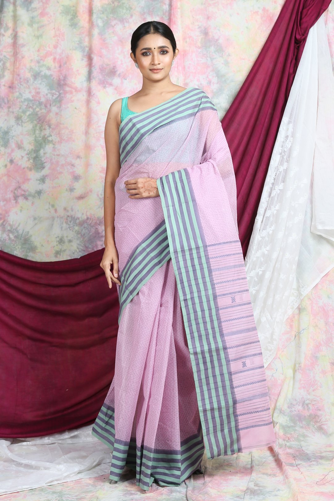 Women's Handwoven Cotton Tant Saree - Arhi