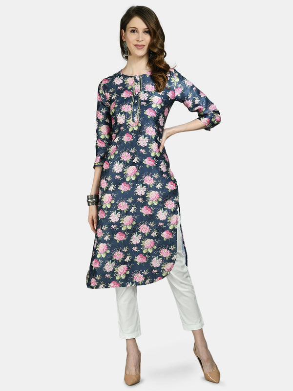 Women Printed Silk kurta by Myshka (1 Pc Set)