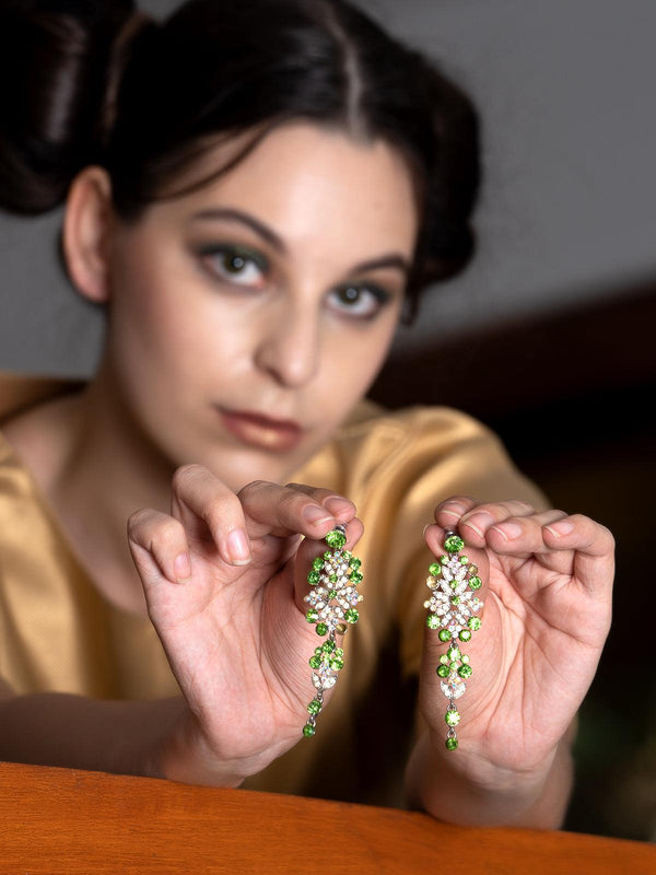 Women's Unique Green Dangle Earrings - Odette