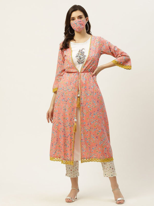 Women's Kurta Pant Set with Printed Jacket - Juniper