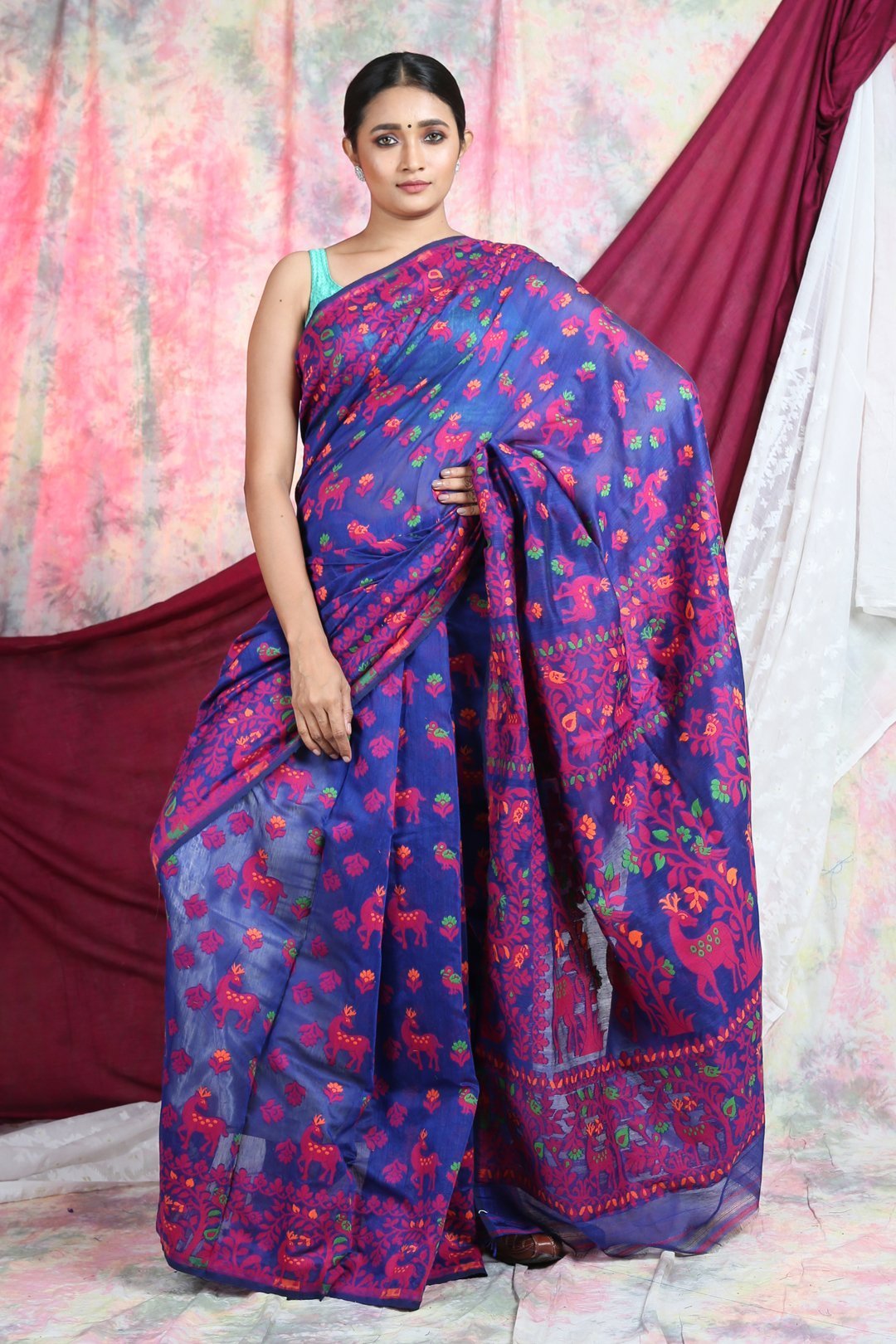 Women's Allover Weaving Jamdani Saree - Arhi