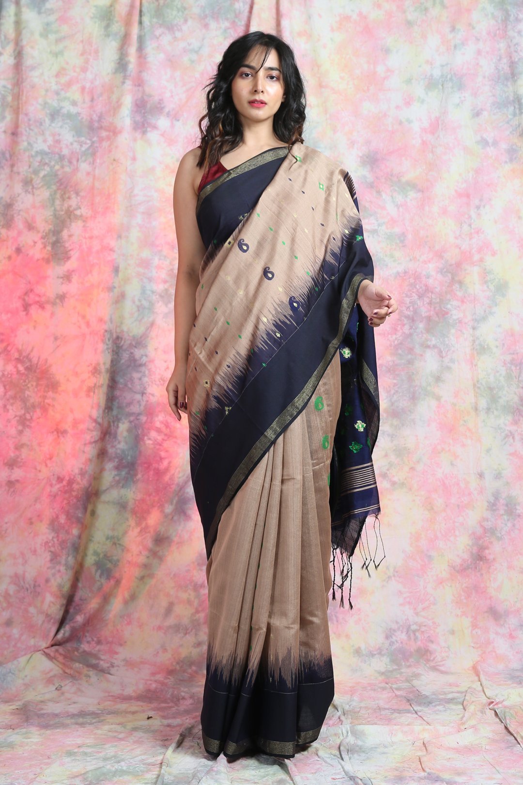 Women's Cotton Saree with Woven Pallu - Arhi