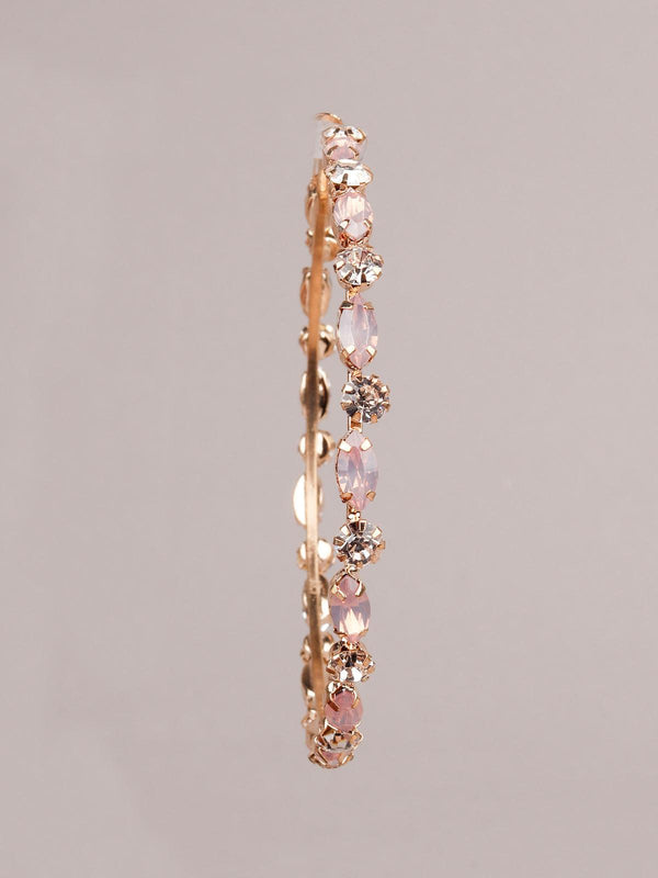 Women's White And Pink Big Hoop Earrings - Odette