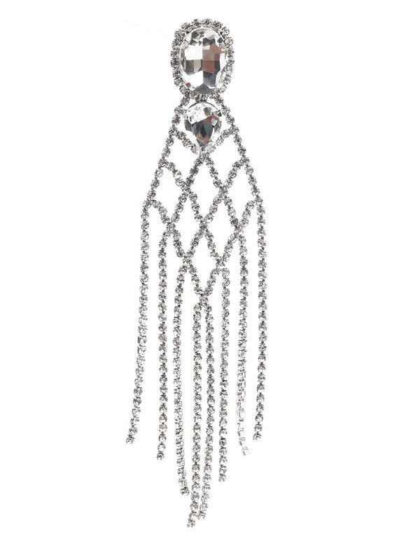 Women's White Interwoven Dangler Earrings - Odette