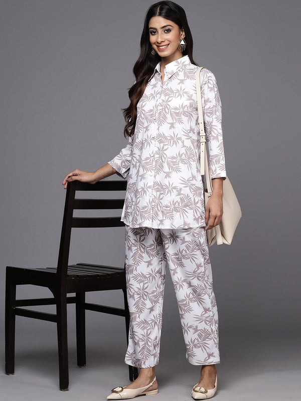 White Printed Rayon Co-Ords - Jashvi