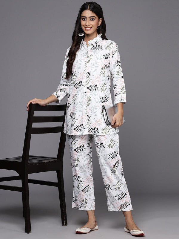 White Printed Rayon Co-Ords - Jashvi