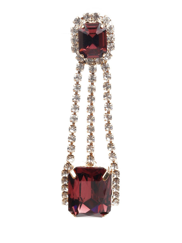 Women's Wine Color Drop Earrings - Odette