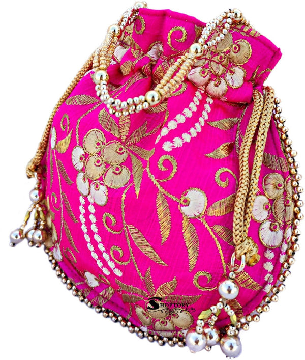 Women's Wristlets  Potli For Designer Silk Batwa Bridal Potli - Ritzie