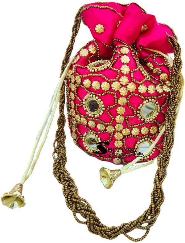 Women's Wristlets  Potli For Designer Silk Batwa Bridal Potli - Ritzie