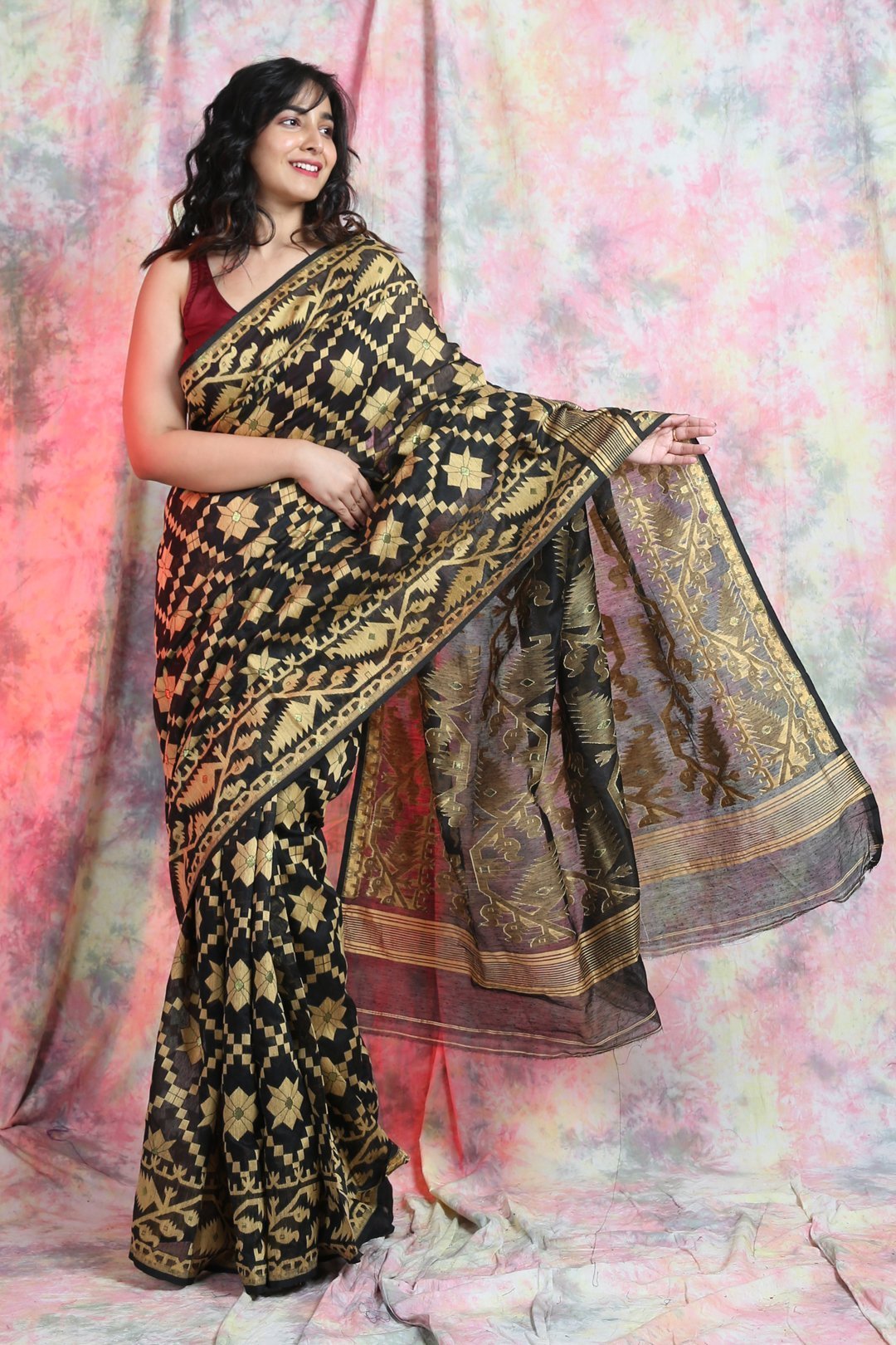 Women's Allover Weaving Jamdani Saree - Arhi