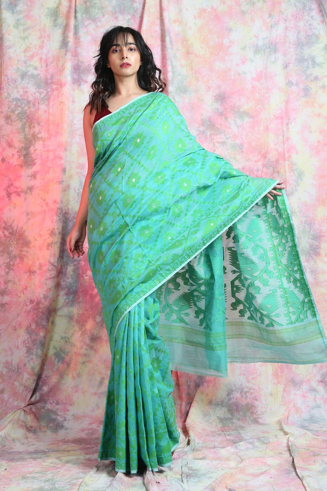 Women's Allover Weaving Jamdani Saree - Arhi