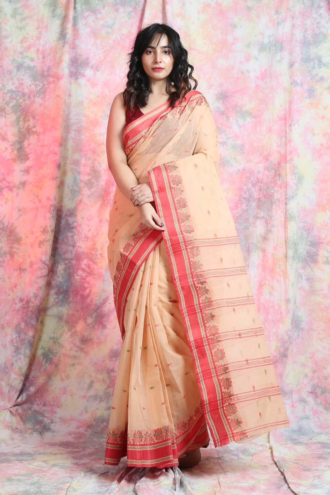 Women's Handwoven Cotton Tant Saree - Arhi