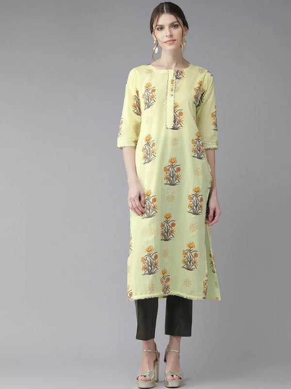 Yellow Gota Patti Cotton Kurta - Jashvi