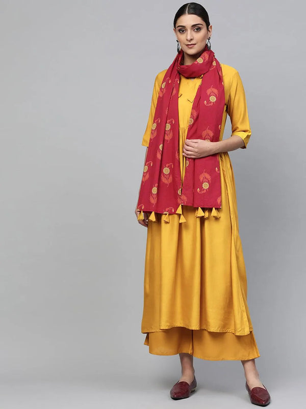 Yellow Solid Rayon Suit Set - Jashvi