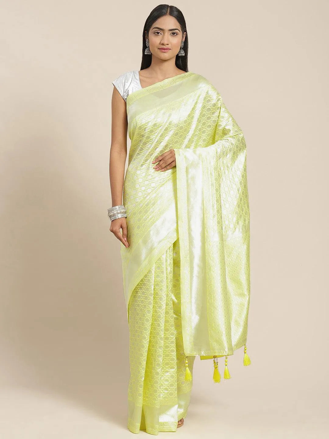 Yellow Woven Design Art Silk Saree - Jashvi