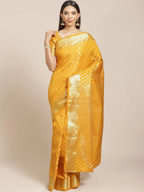 Yellow Woven Design Brocade Saree - Jashvi