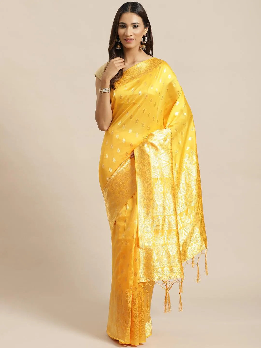 Yellow Woven Design Silk Saree - Jashvi