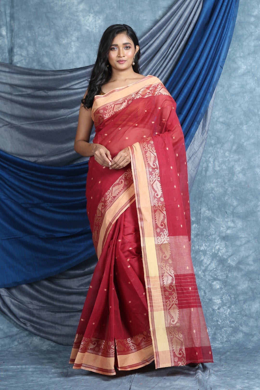 Women's Handwoven Cotton Tant Saree - Arhi