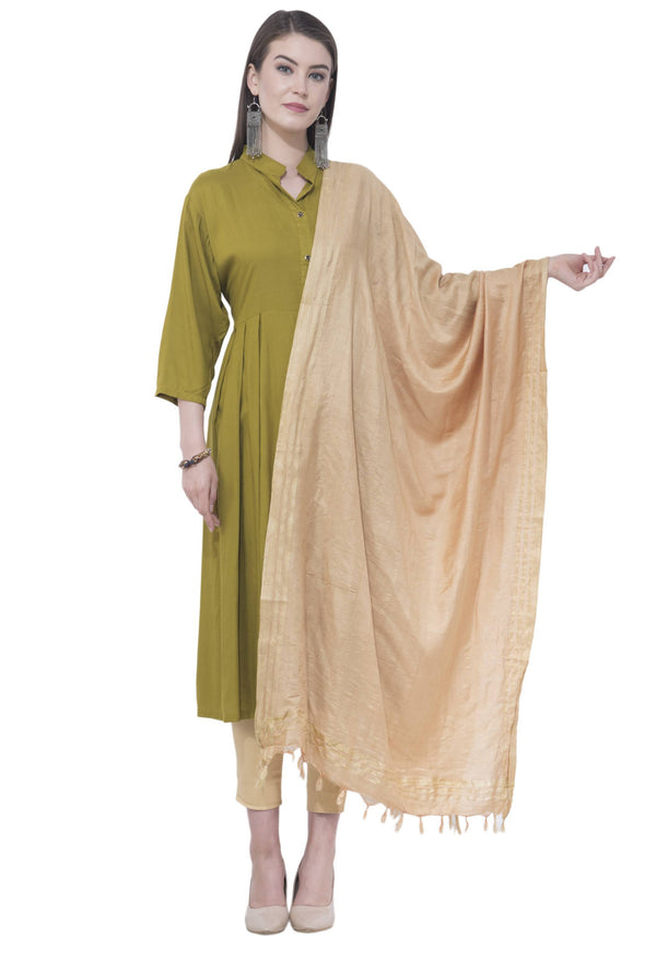 A R SILK Golden Color Fancy Silk Dupattas and Chunnis