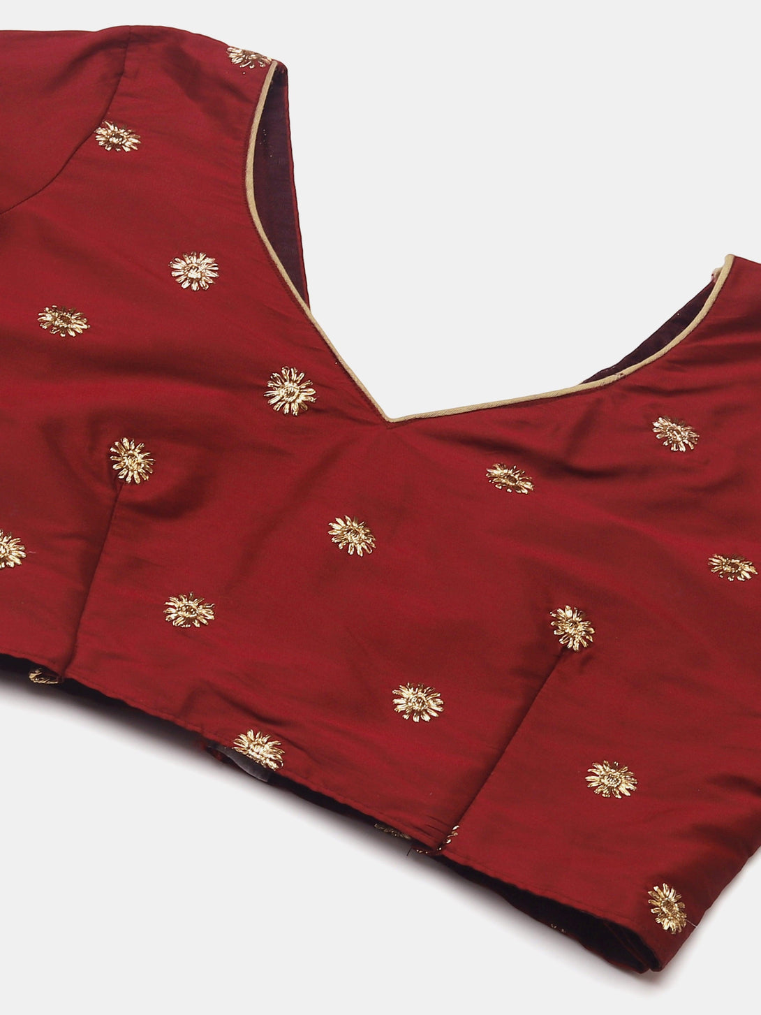 Maroon Taffeta Silk Lehenga Choli with Emboidery - Indiakreations