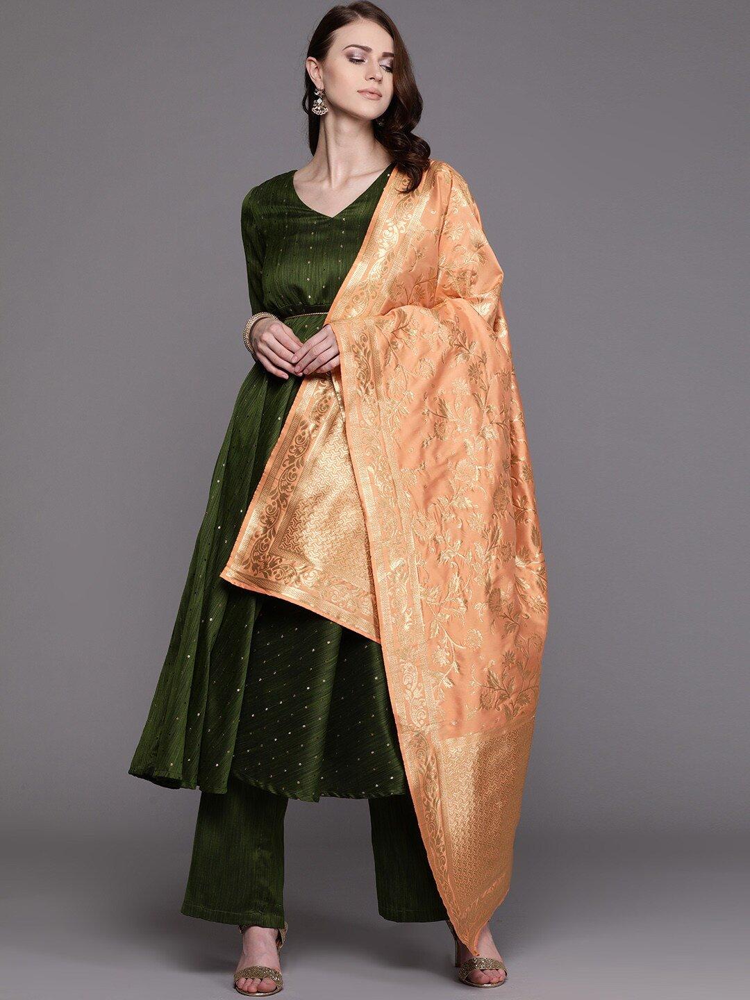 Women's Woven Design Dupatta -AKS - Indiakreations