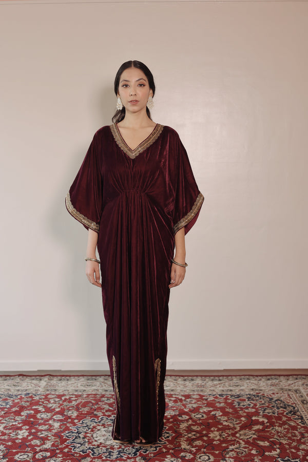 Begum Purple Velvet Kaftan