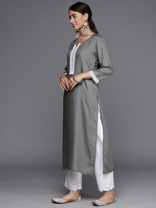 Varanga Yoke Design Thread Work Kurta - Indiakreations