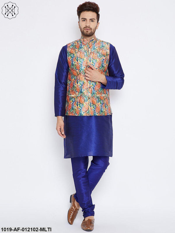 Men's Kurta Pyjama Nehru Jacket Set - Sojanya - Indiakreations