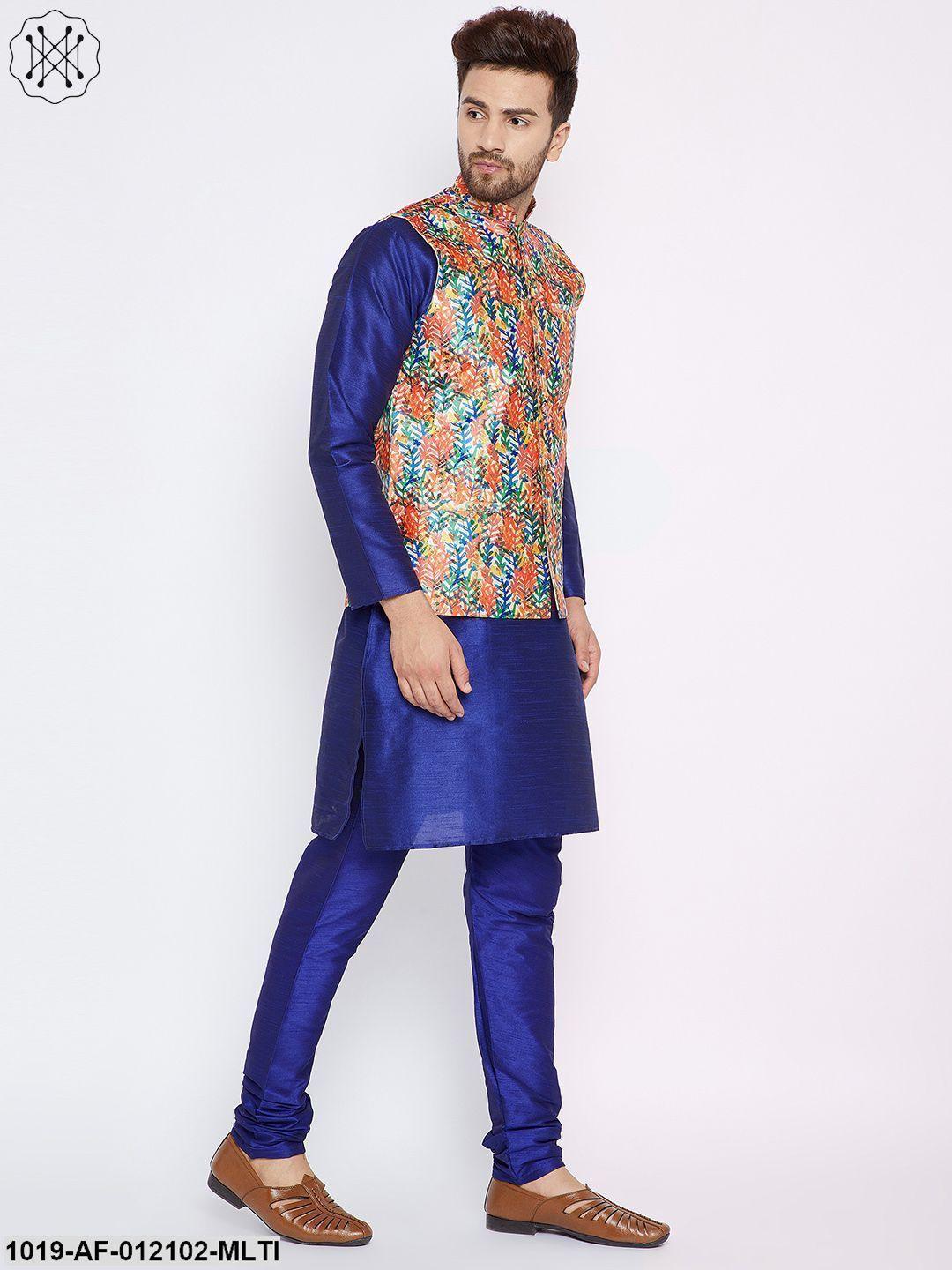 Men's Kurta Pyjama Nehru Jacket Set - Sojanya - Indiakreations