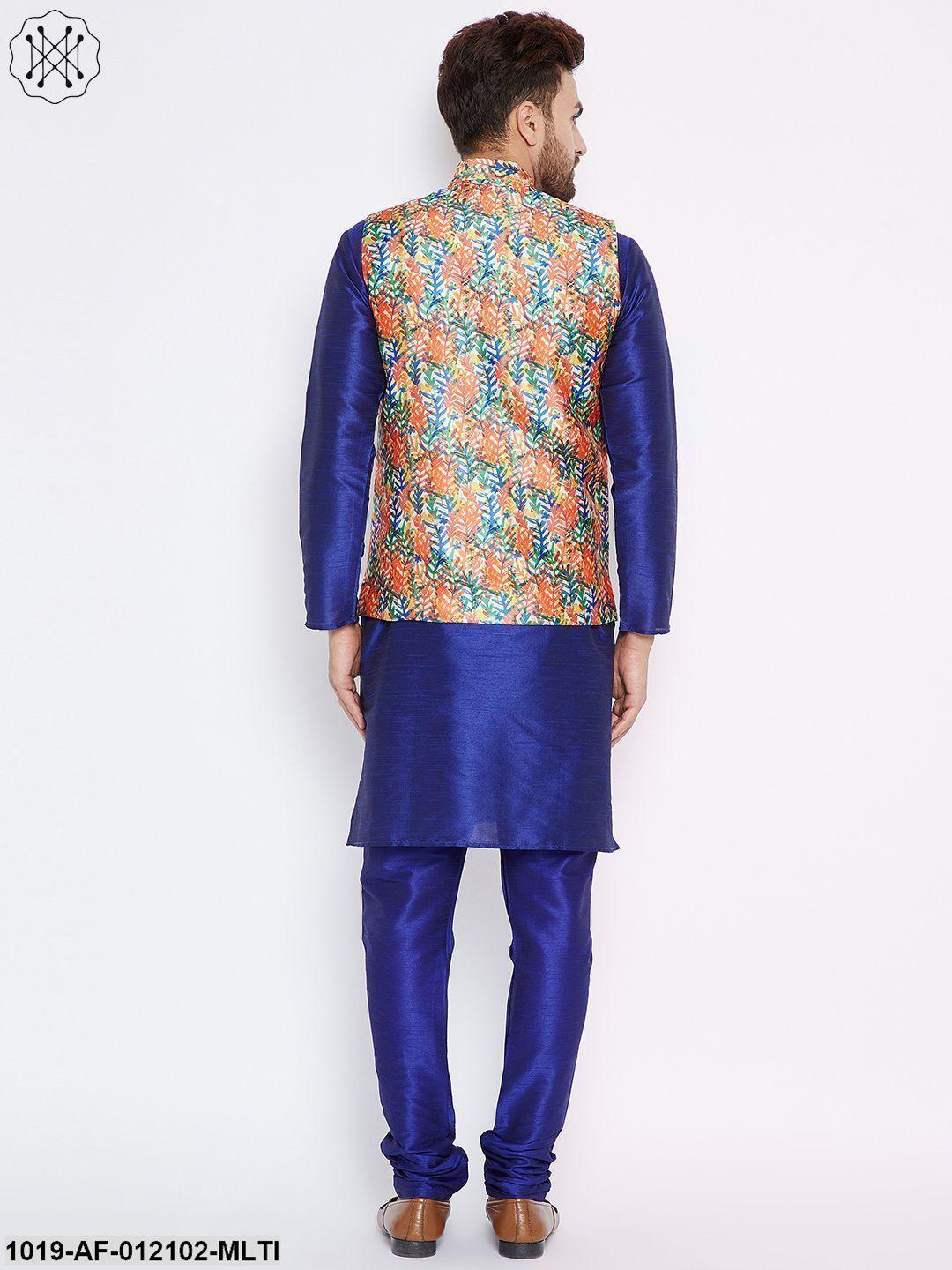 Men's Kurta Pyjama Nehru Jacket Set - Sojanya - Indiakreations