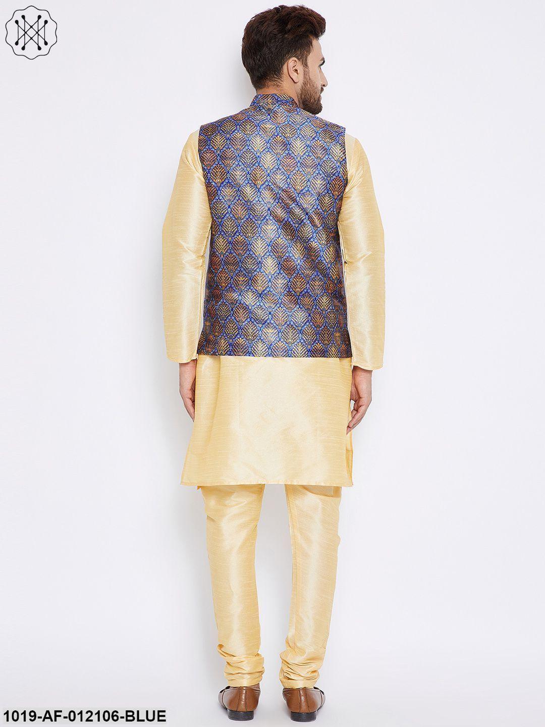 Men's Kurta Pyjama Nehru Jacket Set - Sojanya - Indiakreations