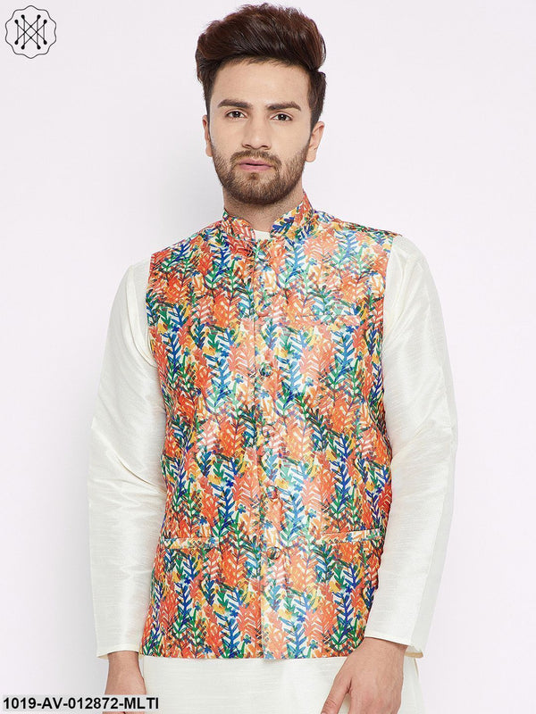 Men's Multicolored Nehru Jacket - Sojanya