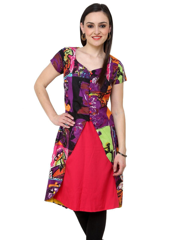 Women's Casual Half Sleeve Printed Kurti - Pannkh - Indiakreations