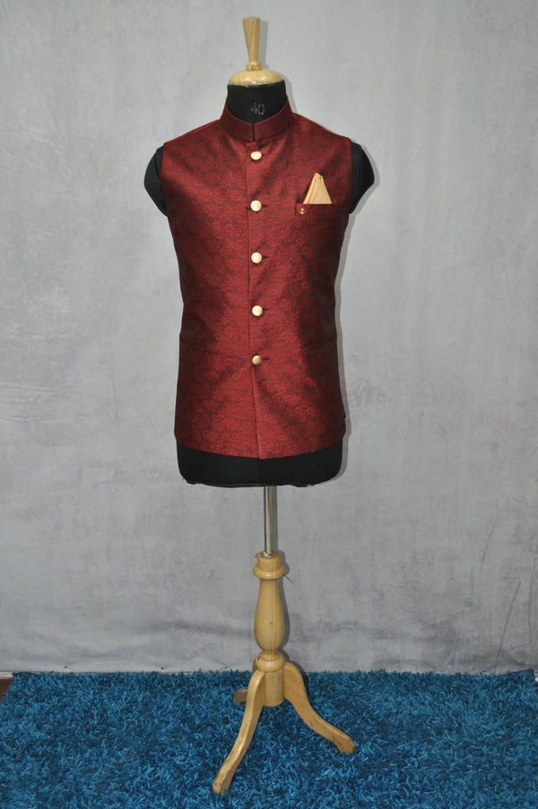 Designer Maroon Men's Nehru Jacket