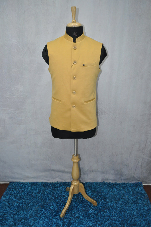 Ochre Yellow Men's Ethnic Jacket